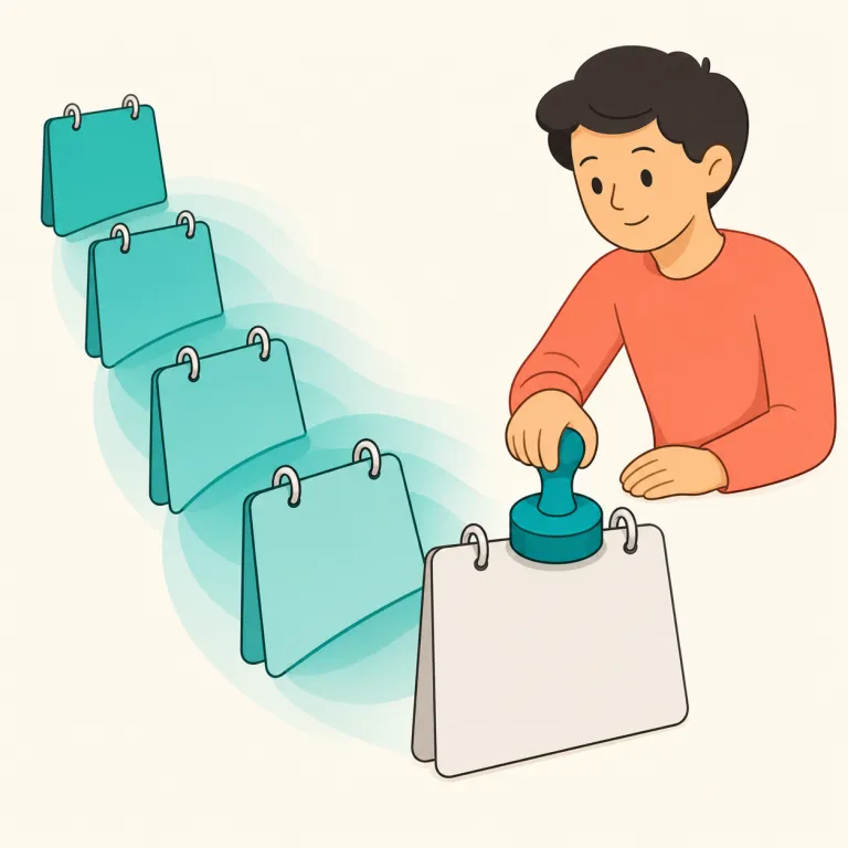 retroactively（過去にさかのぼって・副詞）の覚え方イラスト