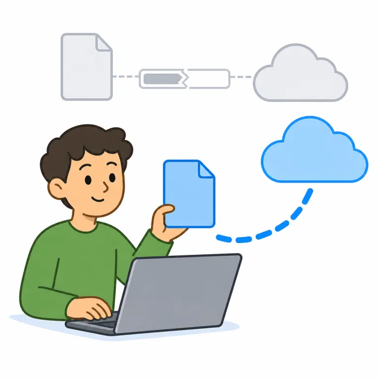 reupload（再アップロードする、アップロードし直す・動詞）の覚え方イラスト — まず `upload` を確実に押さえると覚えやすいです