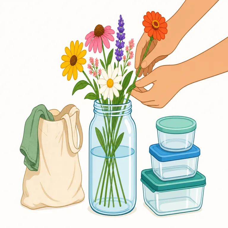 reuse（再利用する・動詞）の覚え方イラスト — re-「もう一度」＋ use「使う」で、動詞としては「今あるものを次の場面でまた働かせる」と押さえると自然です