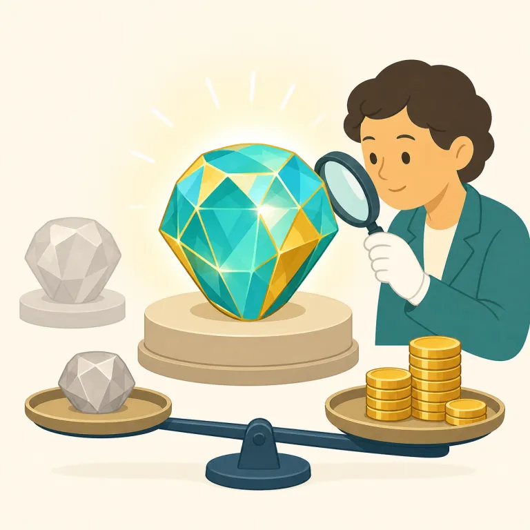 revaluation（再評価・名詞）の覚え方イラスト — re- は「もう一度」、valuation は value「価値」から見抜けるので、まず『価値をもう一回見る語』とつかむと覚えやすいです