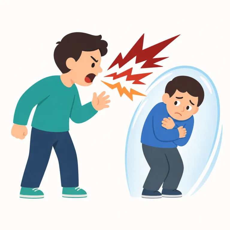 revile（ののしる・動詞）の覚え方イラスト — revile は、後半の vile「ひどい、下劣な」を手がかりにすると覚えやすい語です
