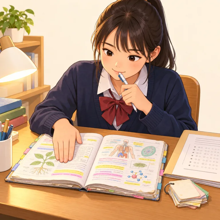 revision（復習・noun）の覚え方イラスト