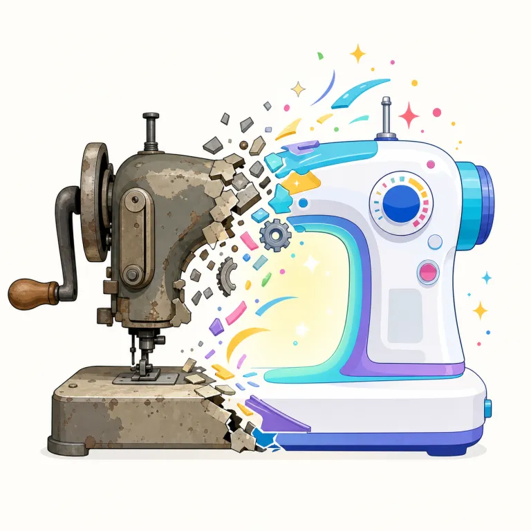 revolutionised（革命をもたらした・動詞）の覚え方イラスト — revolutionised は、実際の政治革命だけでなく、技術・制度・方法が社会や分野の常識を覆すほどの革新をもたらしたことを表します