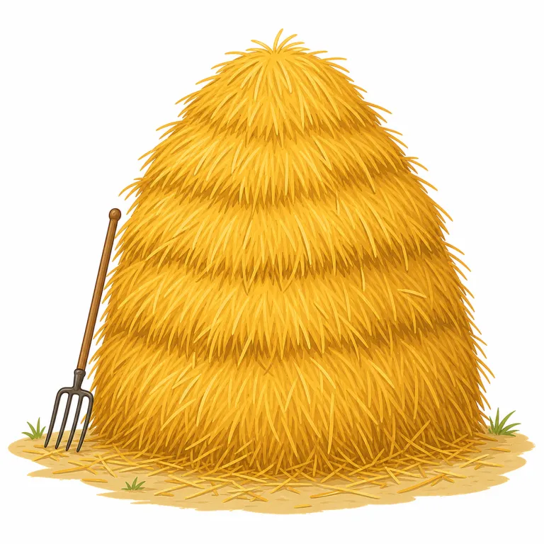rick（干し草の山・名詞）の覚え方イラスト — まず hayrick をセットで覚えると定着しやすいです