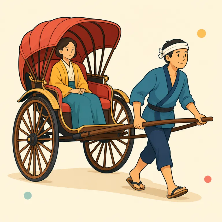 rickshaw（人力車・名詞）の覚え方イラスト — 旅行や街歩きの場面でまとめて覚えると定着しやすい語です