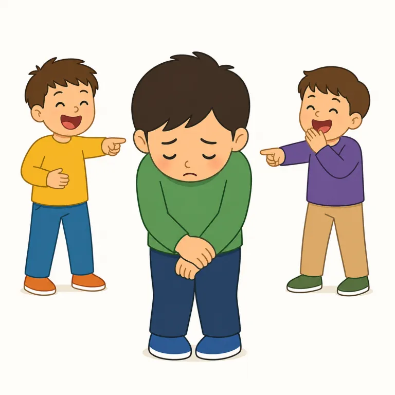 ridicule（嘲笑する・動詞）の覚え方イラスト — ridicule は ridiculous（ばかげた）を知っていると覚えやすいです
