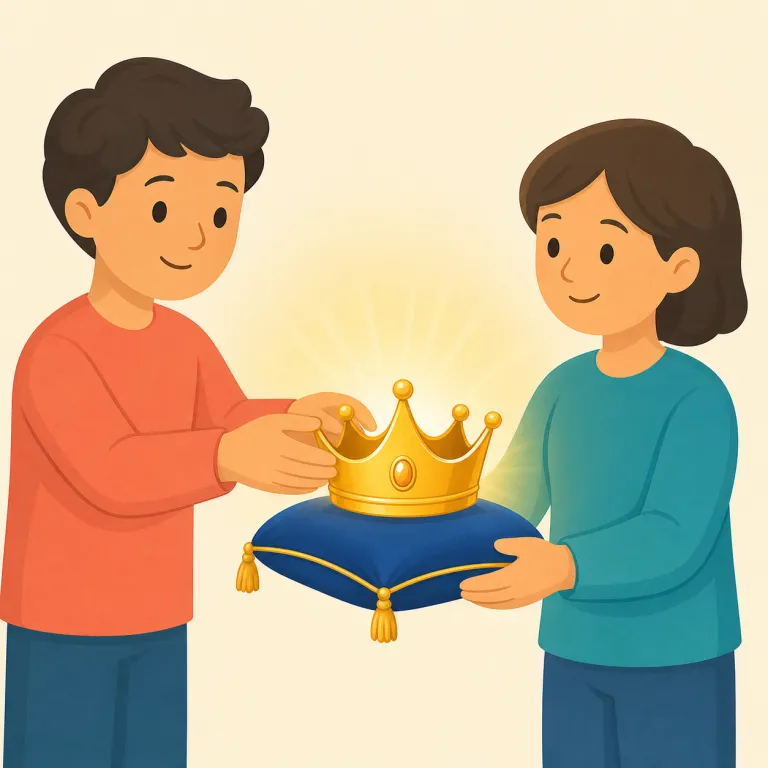 rightful（正当な・形容詞）の覚え方イラスト — right を「右」ではなく「正しい・当然の権利」として思い出すのがコツです