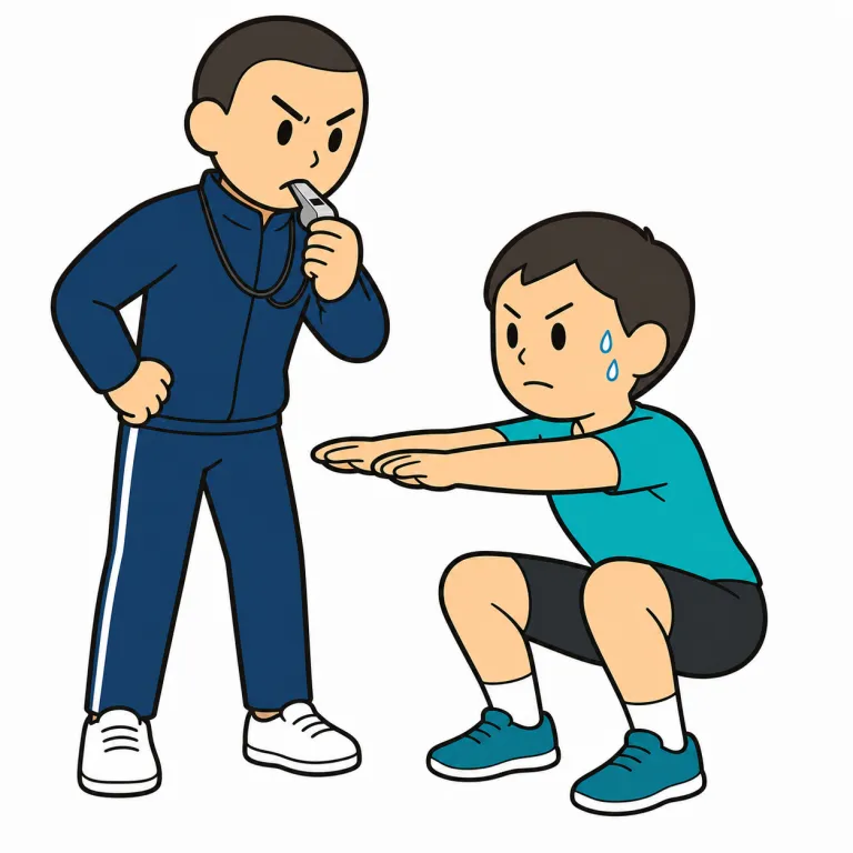rigorously（厳しく・adverb）の覚え方イラスト