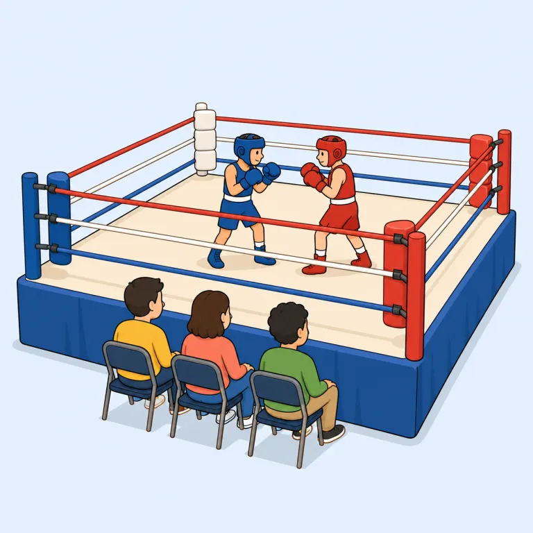 ringside（リングサイド・名詞）の覚え方イラスト — side が付く語は roadside, bedside, seaside のように「〜のそば」を表すことが多いので、ringside もまず「リングの横」と分解して覚えると定…