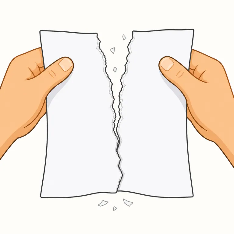rip（裂く、破る・動詞）の覚え方イラスト — rip は「力をかけて裂く動き」に注目する語です