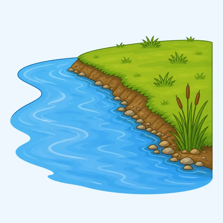 riverbank（川岸・名詞）の覚え方イラスト — river + bank の直球の複合語として覚えるのが最短です