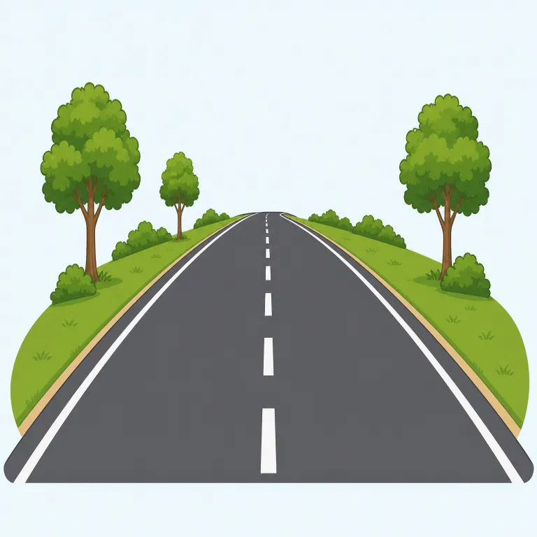 road（道路・名詞）の覚え方イラスト — road は「車が通る、地点どうしをつなぐ道」と場面ごと覚えると定着しやすい