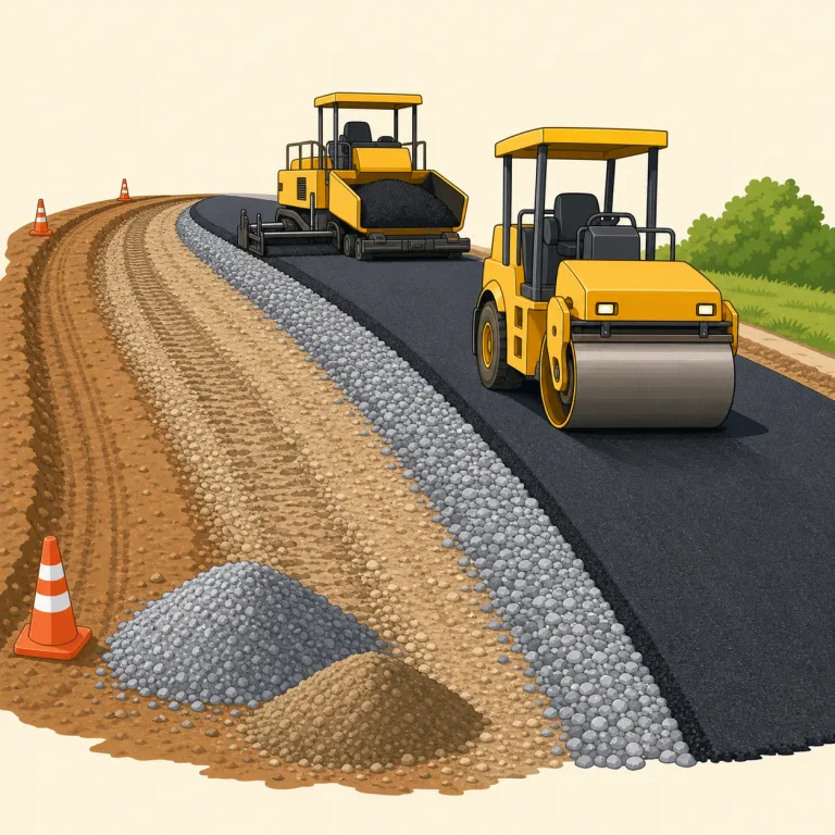 roading（道路整備・名詞）の覚え方イラスト — road を知っていれば核は「道」