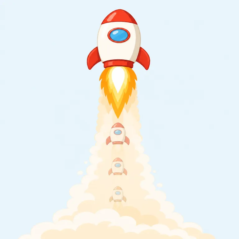 rocketing（急上昇している・動詞）の覚え方イラスト — この用法の rocketing は、価格・数値・人気などが短期間で一気に上がることを表します