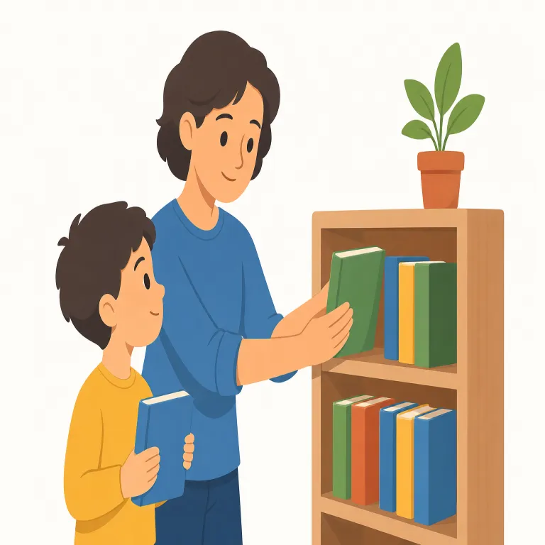 role model（模範・名詞）の覚え方イラスト — role は『役割』、model は『見本』なので、role model は『その役割のやり方を見せてくれる人』と分解すると残ります