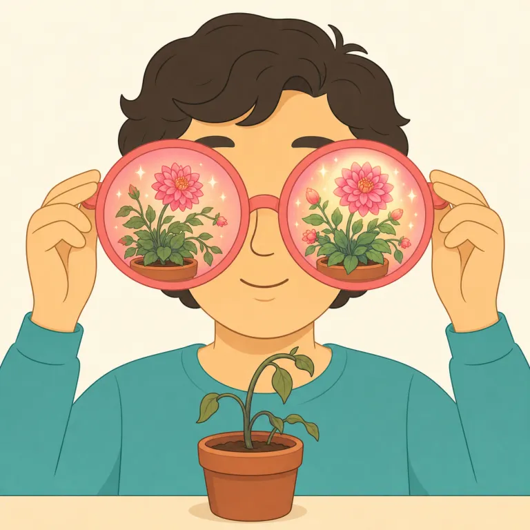 romanticizing（理想化している、美化している・動詞）の覚え方イラスト — romantic に「〜にする」の -ize が付き、さらに -ing で「美化している最中」という形