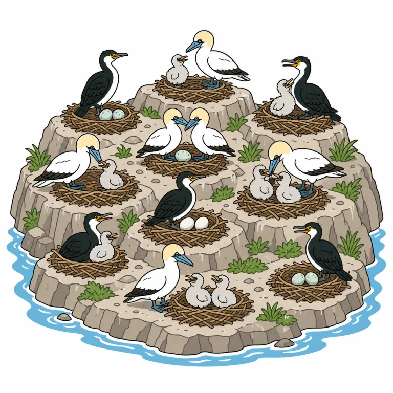 rookery（繁殖地・noun）の覚え方イラスト
