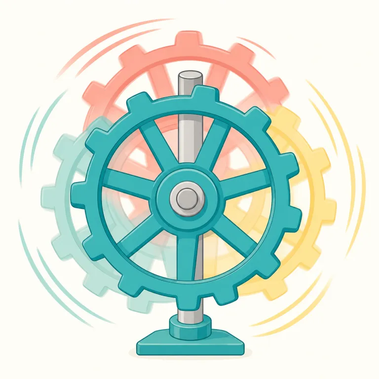 rotational（回転の、回転に関する・形容詞）の覚え方イラスト — rotate を知っていれば、rotational はまず「回転(rotation)に関する」と取れる