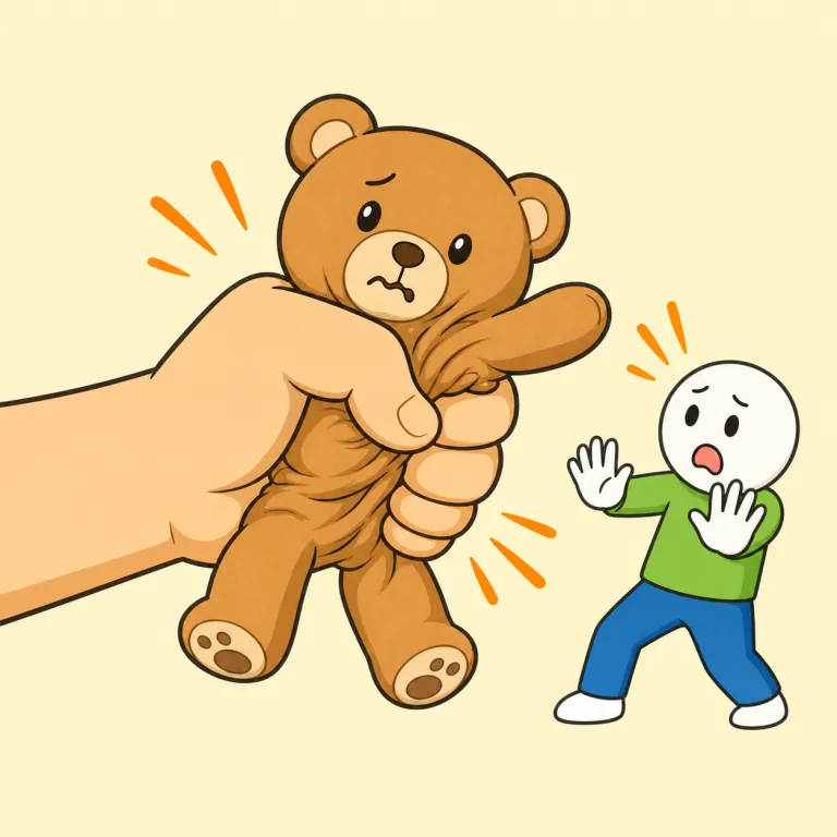 roughly（乱暴に、手荒く・adverb）の覚え方イラスト