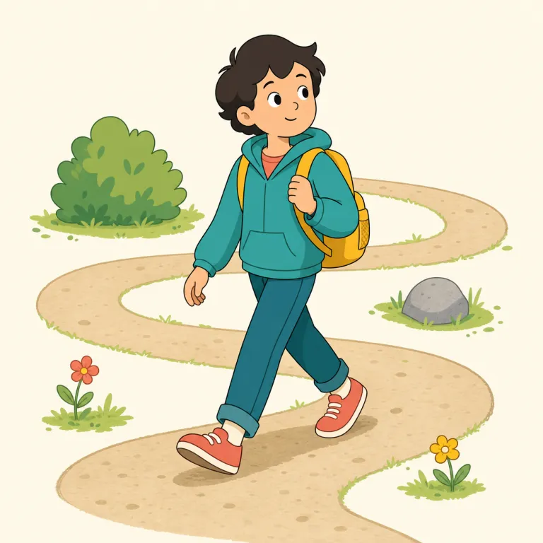 rove（歩き回る・動詞）の覚え方イラスト — rove は rove around、rove through、rove across の形で、目的地を定めず「歩き回る」動きを表す