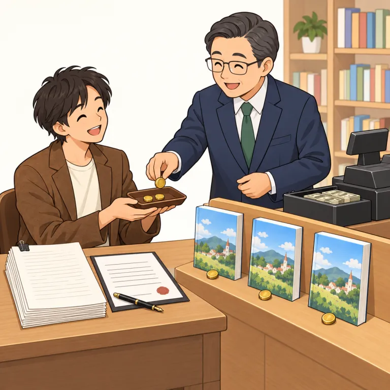 royalty（印税、使用料・noun）の覚え方イラスト