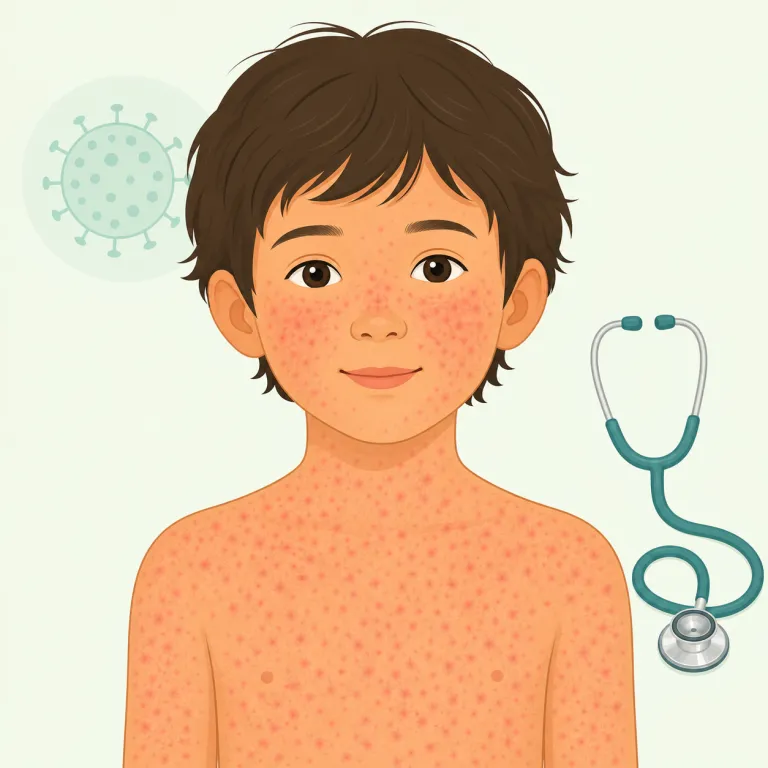 rubella（風疹・名詞）の覚え方イラスト — rubella は医療英語で「風疹」