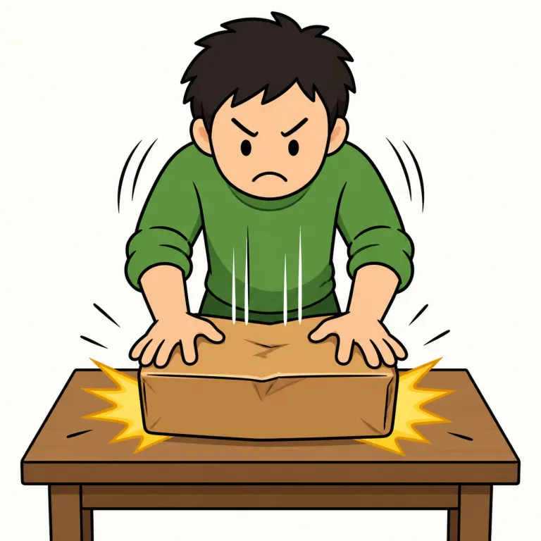 rudely（乱暴に・adverb）の覚え方イラスト