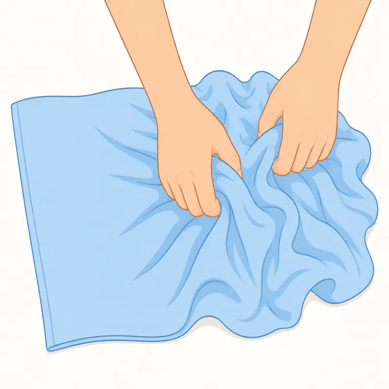 ruffle（乱す・動詞）の覚え方イラスト — ruffle は見た目が rough に近く、「なめらか・整った状態が少し rough になる」と考えると覚えやすいです