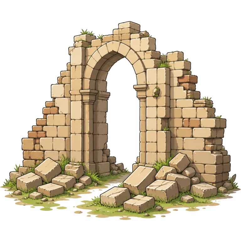 ruin（廃墟・noun）の覚え方イラスト