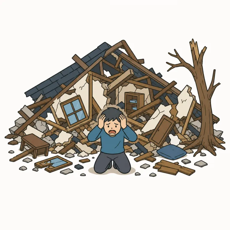 ruin（破滅・noun）の覚え方イラスト