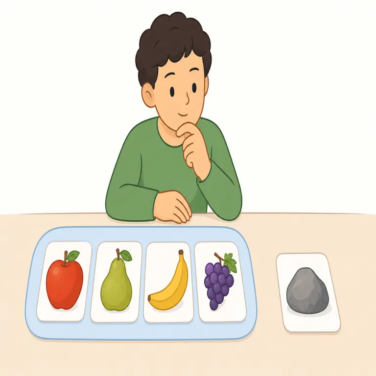 rule out（除外する・句動詞）の覚え方イラスト — rule out は「候補・可能性を検討対象から外す」という意味で覚えます