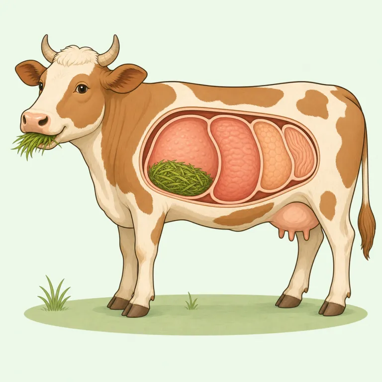 ruminant（反芻動物・名詞）の覚え方イラスト — ruminant は ruminate（反すうする・あれこれ考える）を知っているとつながる語