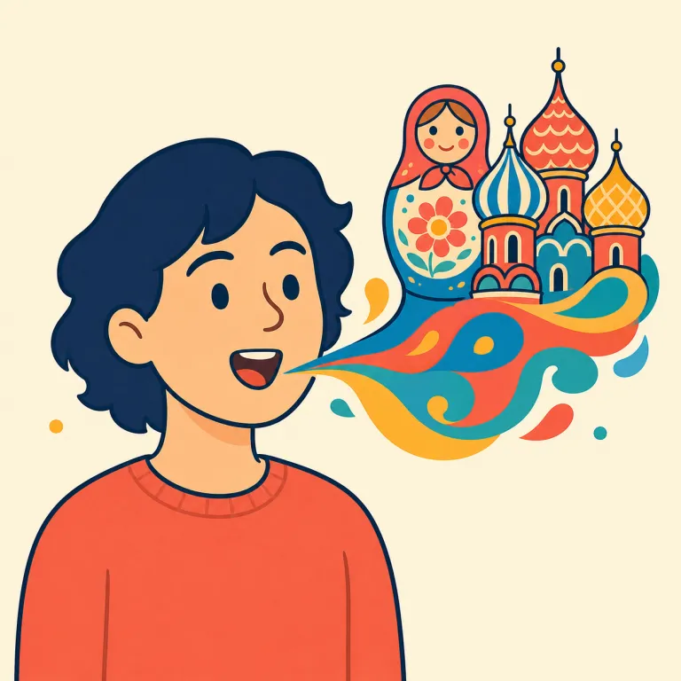 russian（ロシアの・形容詞）の覚え方イラスト — まず国名の Russia を思い出し、国・民族・言語に結びつく形の -an / -ian 系の仲間として覚えると定着しやすいです