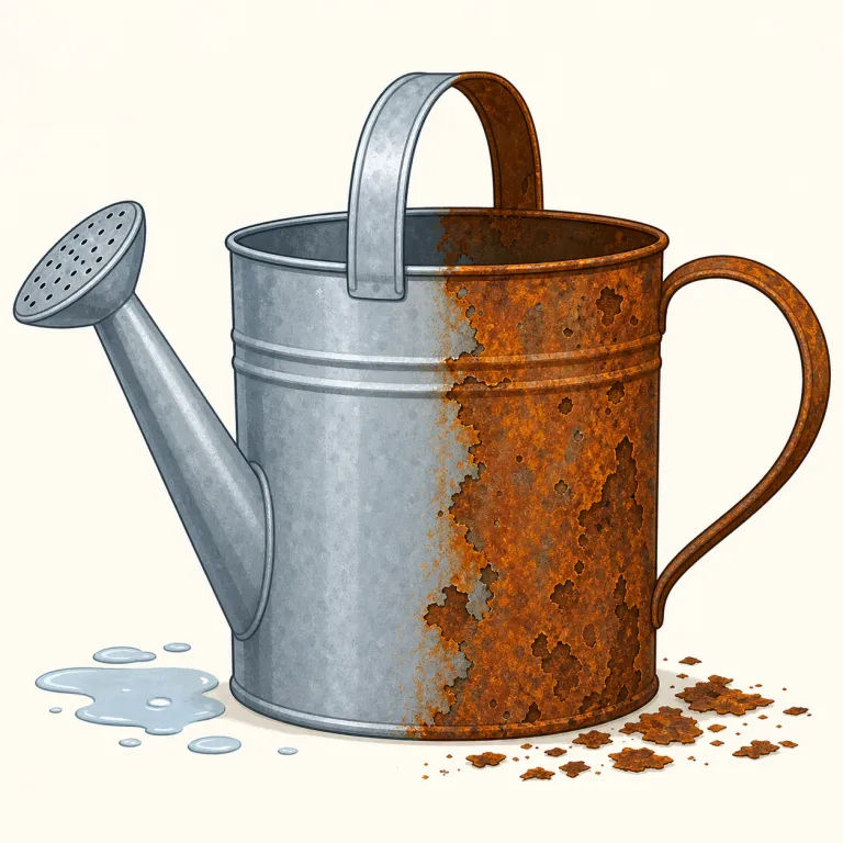 rusting（錆びつき、腐食・名詞）の覚え方イラスト — rust → rusty → rusting とセットで覚えると定着しやすい語