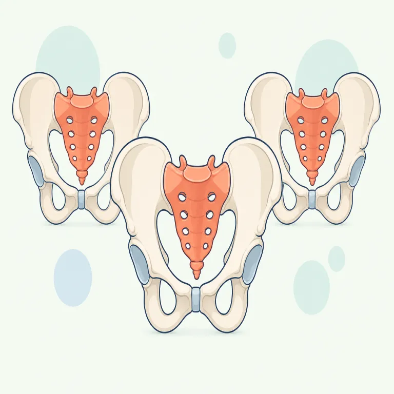 sacra（仙骨（sacrumの複数形）・名詞）の覚え方イラスト — まず sacrum＝仙骨 を核にして、sacra はその複数形だと対で覚えるのが近道です