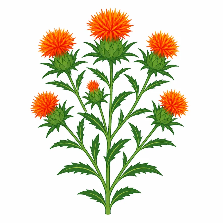 safflower（ベニバナ（植物）・noun）の覚え方イラスト