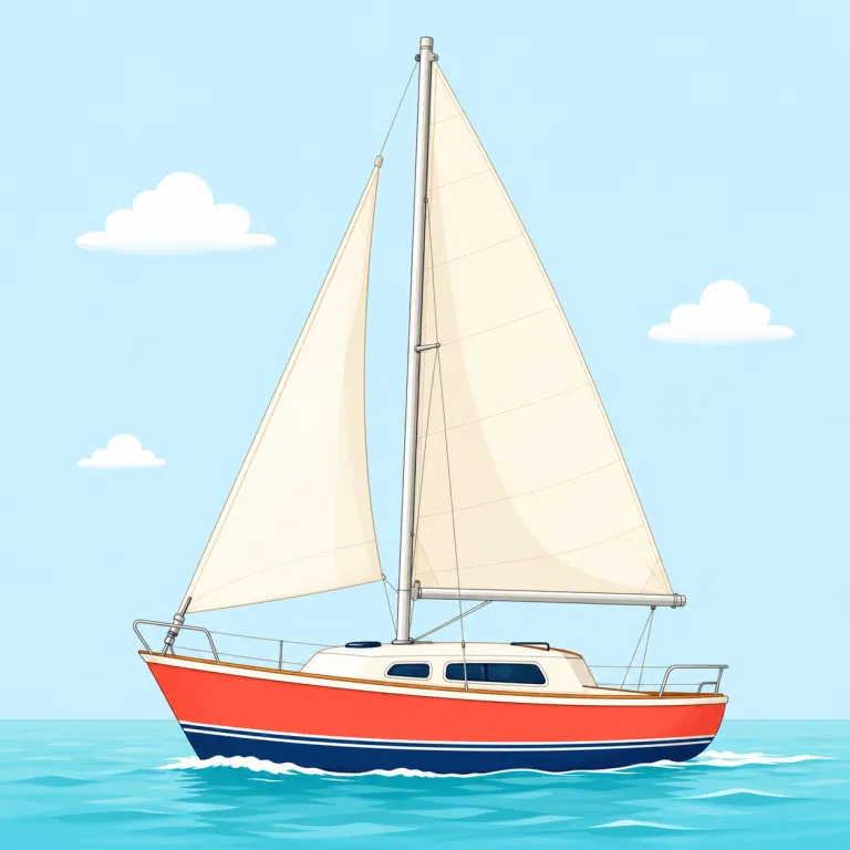 sailboat（帆船、ヨット・名詞）の覚え方イラスト — sail と boat に分けると覚えやすい語です