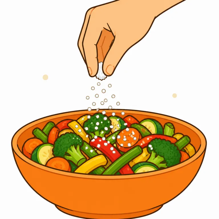 salt（塩で味つけする・verb）の覚え方イラスト