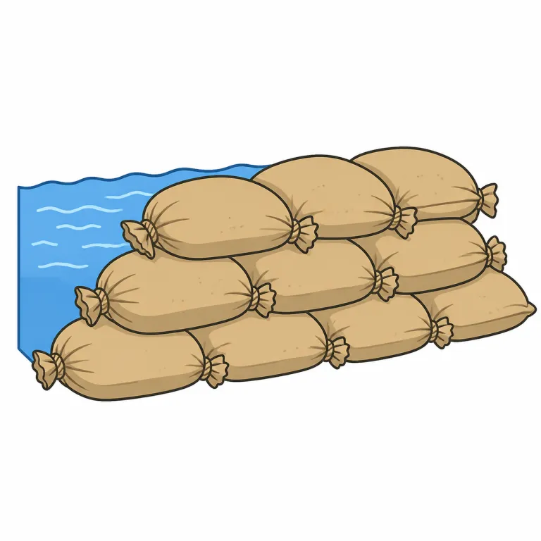 sandbag（土嚢・noun）の覚え方イラスト
