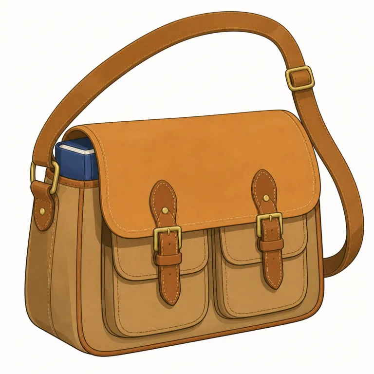 satchel（肩掛けかばん・名詞）の覚え方イラスト — satchel はまず bag の一種として覚えると定着しやすいです