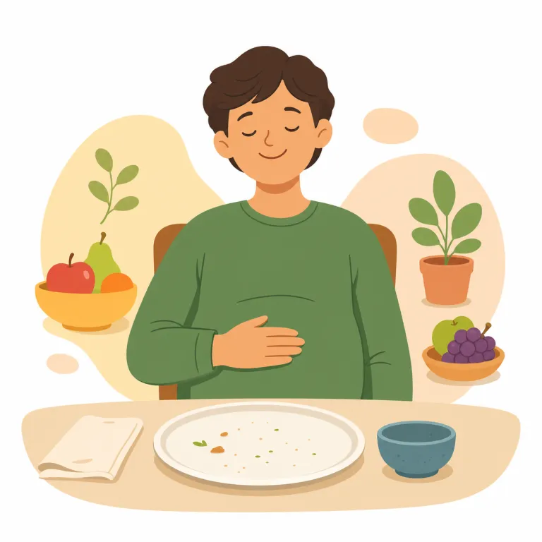 satiety（満腹感・名詞）の覚え方イラスト — satisfy「満たす」や satiate「十分に満たす」を知っていると覚えやすい語です