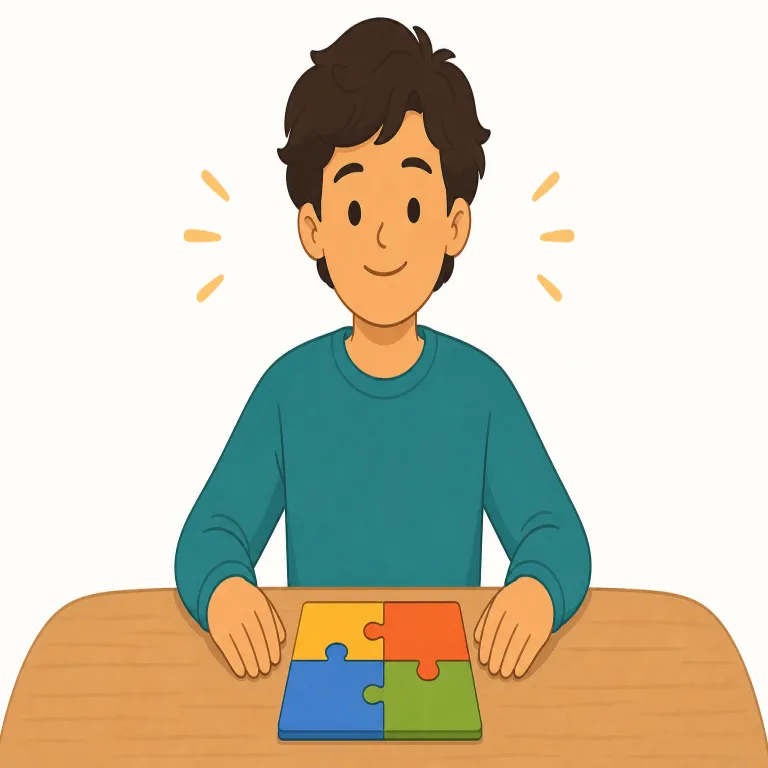 satisfied（満足・形容詞）の覚え方イラスト — この satisfied は「納得した」という判断の意味ではなく、欲求・期待・条件が満たされて「満足している」状態を表します