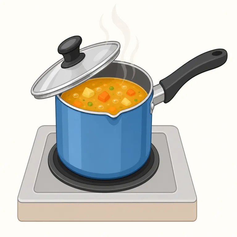 saucepan（片手鍋・名詞）の覚え方イラスト