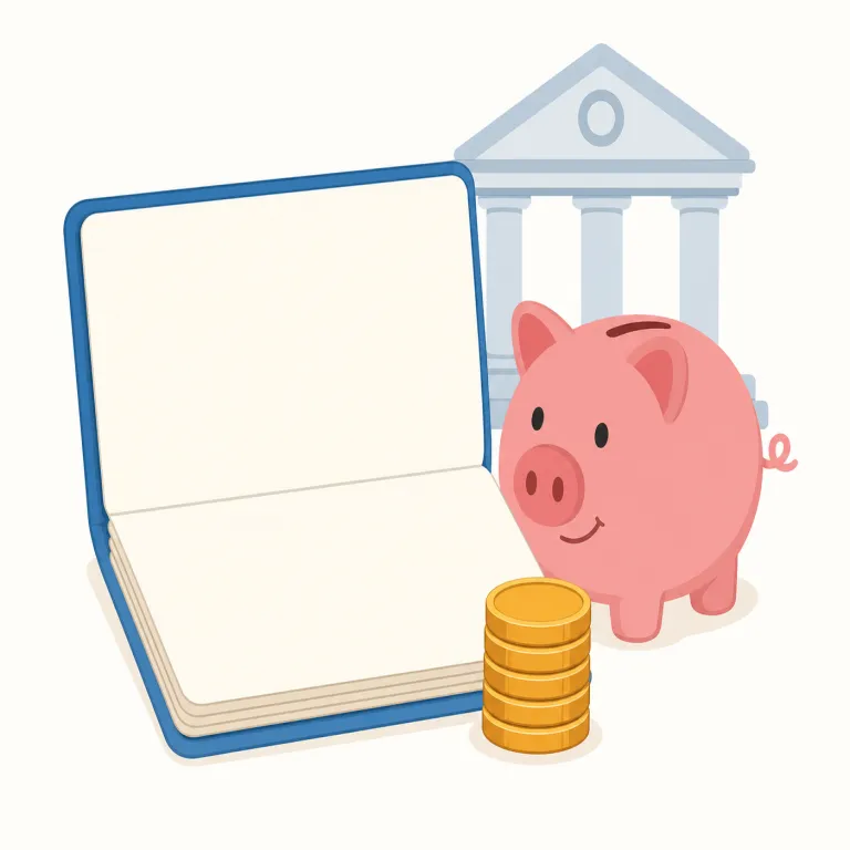 saving account（普通預金・名詞）の覚え方イラスト — このエントリでは saving account を「預金口座」全般ではなく、銀行商品の種類としての「普通預金」として覚えます