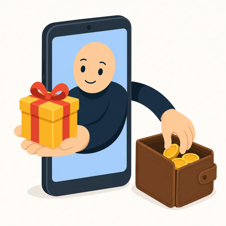 scam（詐欺・名詞）の覚え方イラスト — まず「だます系の定番表現」とセットで覚えると残りやすい