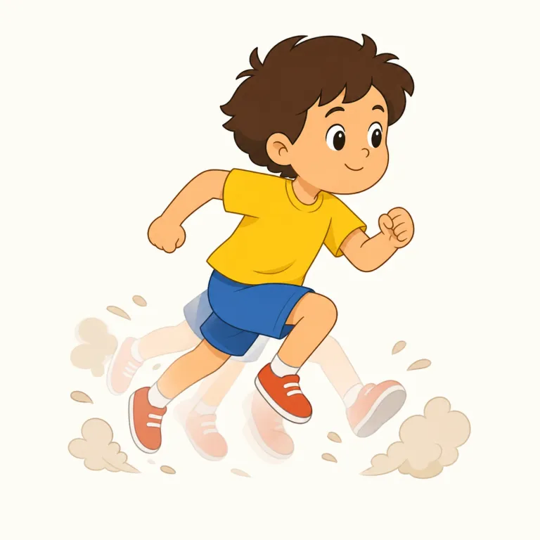 scamper（ちょこちょこ走る・動詞）の覚え方イラスト — scamper は「ちょこちょこ走る」として、小さな足取りで軽くすばしこく動くイメージを持つと覚えやすい語です