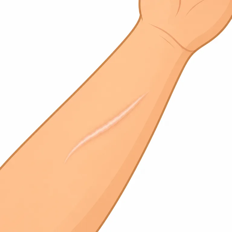 scar（傷跡・名詞）の覚え方イラスト — scar はまず名詞で「傷跡」