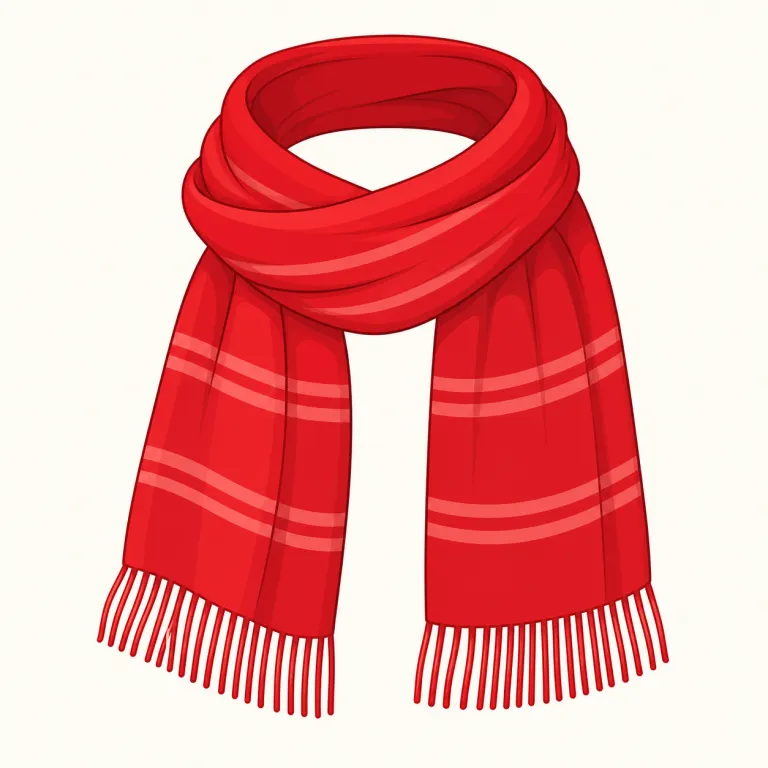 scarf（スカーフ・名詞）の覚え方イラスト