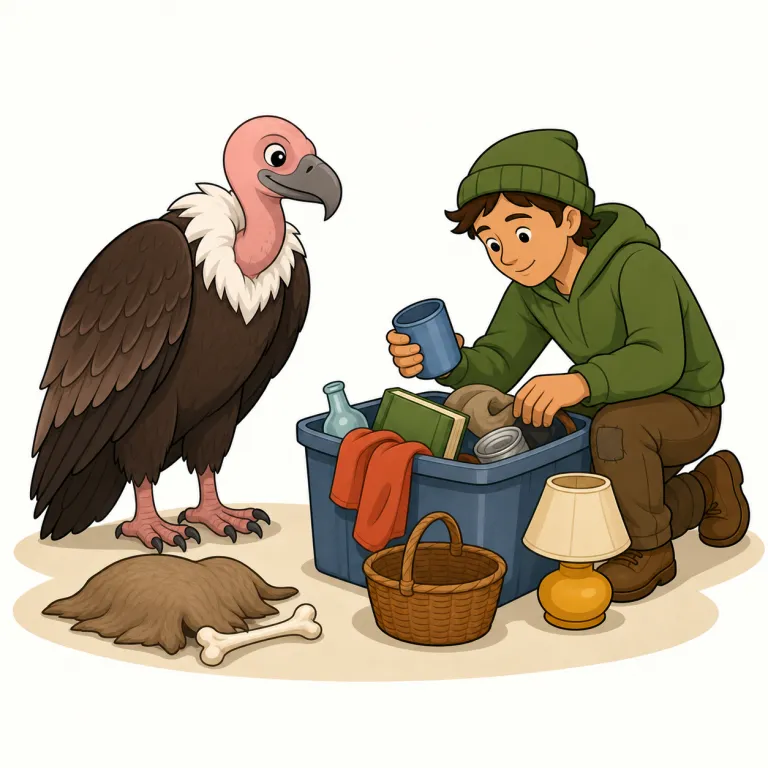 scavenger（清掃者／腐肉食者・名詞）の覚え方イラスト