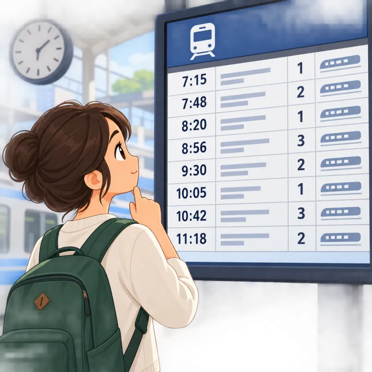 schedule（時刻表・noun）の覚え方イラスト